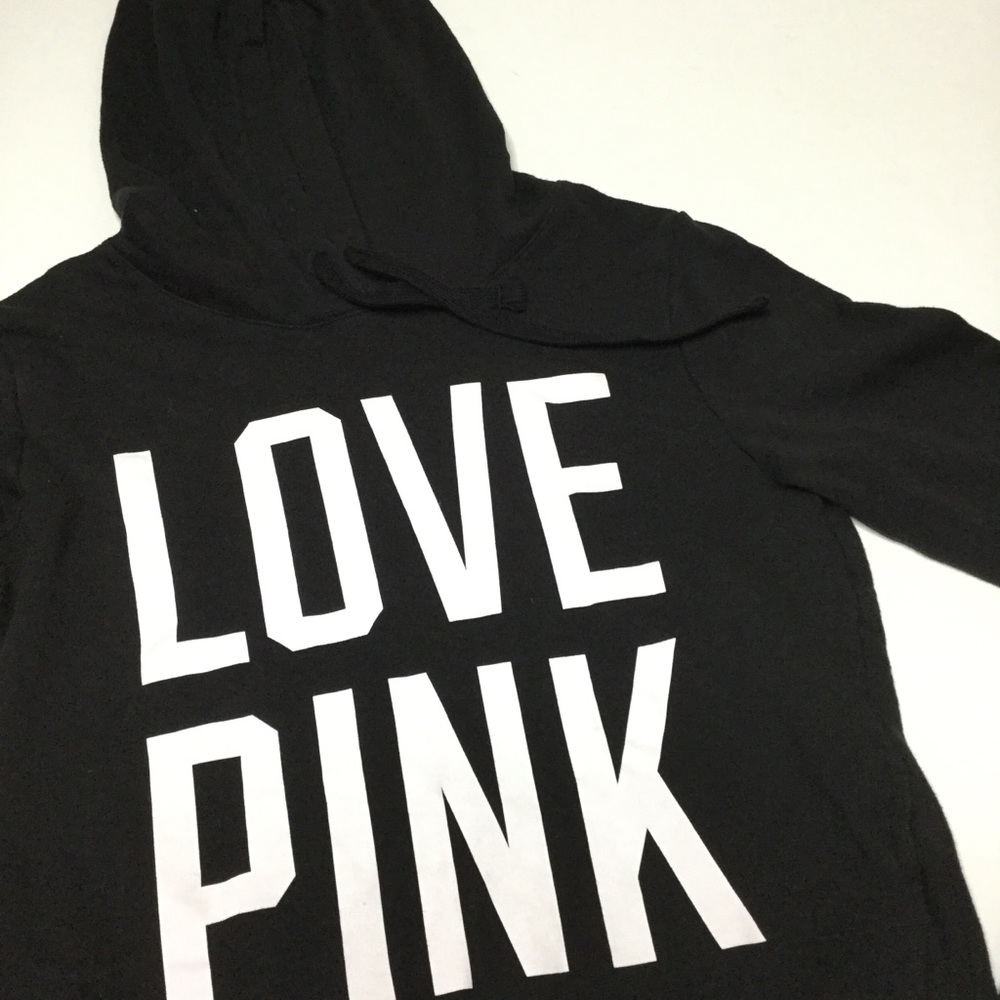 PINK Victoria’s Secret Black & white hoodie - Picture 2 of 4